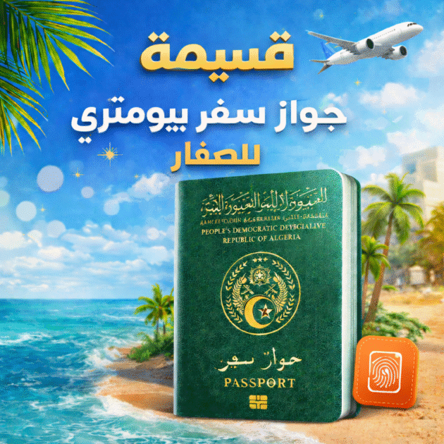 🛂 قسيمة جواز سفر بيومتري للصغار القصر