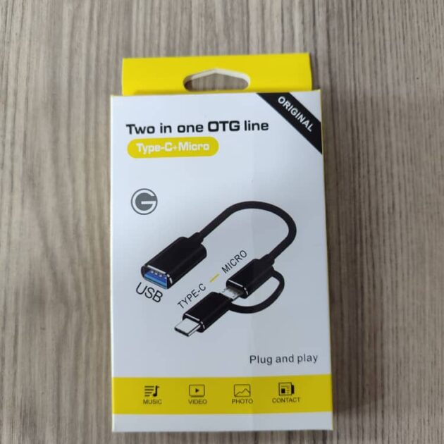 🔌📱 وصلة OTG 2 في 1 – Type-C + Micro USB
